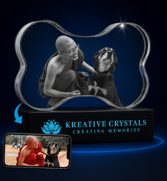 Dog Bone 3D Crystal Photo Gift | Personalized Pet Keepsake