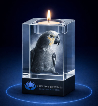 Memorial Candle 3D Crystal Photo Gift | Remembrance Keepsake