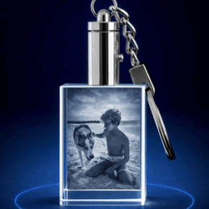 Rectangle 3D Crystal Keychain | Personalized Photo Keepsake