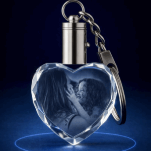 Heart 3D Crystal Keychain | Personalized Photo Keepsake