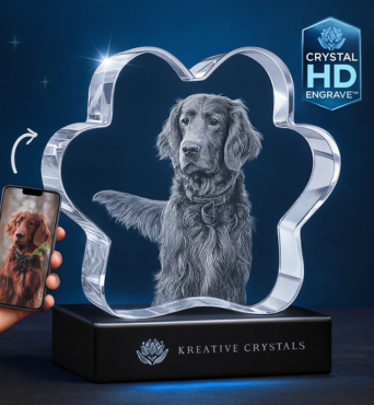 Dog Paw 3D Crystal Photo Gift | Personalized Pet Keepsake