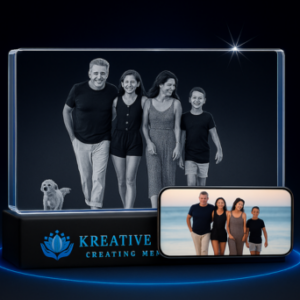 Horizontal  Rectangle 3D Crystal Photo Gift | Personalized Keepsake