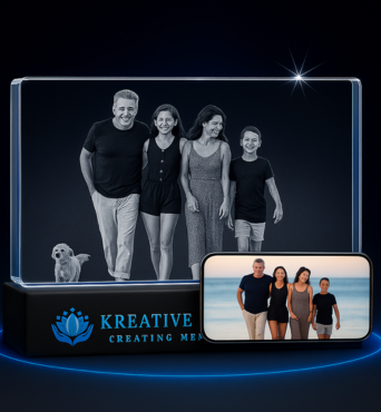 Horizontal  Rectangle 3D Crystal Photo Gift | Personalized Keepsake